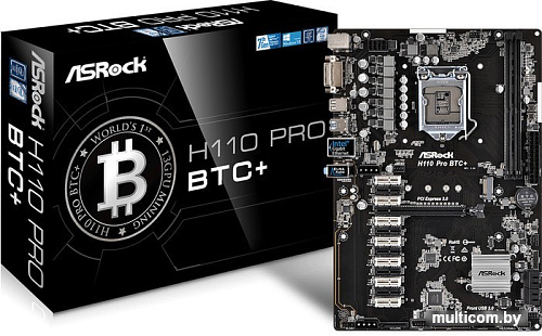 Материнская плата ASRock H110 PRO BTC+