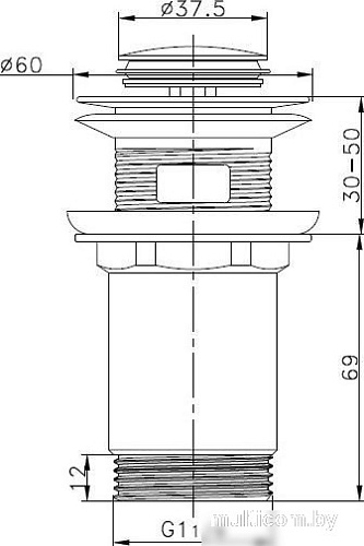 Донный клапан Lauter 21190CH (хром)
