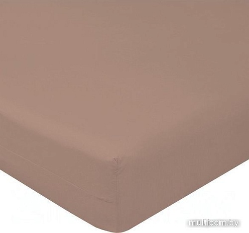 Постельное белье Luxsonia Поплин на резинке 180x200 Мр0040-18 (мокко)