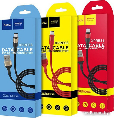 Кабель Hoco X26 USB Type-A - microUSB (1 м, красный)