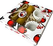 Подарочный набор Вендитио Ozarich Снегири Новогодний с 2-мя свечами и подсвечниками (желтый)