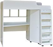 Кровать-чердак Красная звезда Р440 Капризун 5 со шкафом 180x80 (белый)