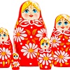 Развивающая игра Брестская Матрешка В красном наряде с ромашками (набор 5 шт)