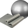 Набор для йоги Sundays Fitness Фитбол IR97402-75 + Коврик 1.2см IR97506 (серебристый, серый)