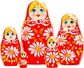 Развивающая игра Брестская Матрешка В красном наряде с ромашками (набор 5 шт)
