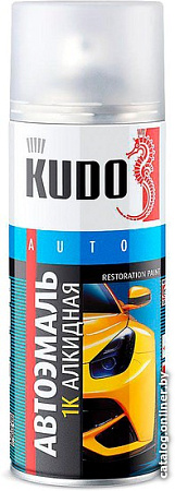 Автомобильная краска Kudo 1K эмаль автомобильная ремонтная алкидная KU-42400 (520 мл, 040 Super White)