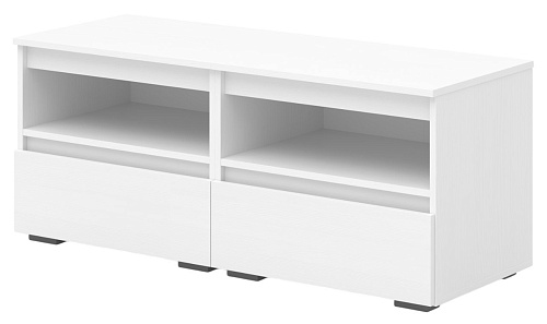 Тумба Кортекс-мебель Бари ТВ 120 2ш-2 (белый/белый/белый)