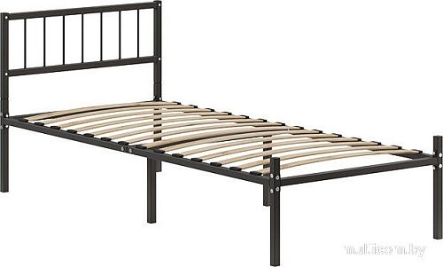 Кровать Домаклево Металика В3 80x190 (черный)