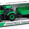 Трактор Полесье Прогресс с бортовым прицепом 91260 (зелёный)