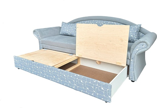 Диван Анмикс Риччи (серый, велюр/принт либерти)