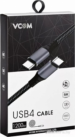 Кабель VCOM CU540M-1.2M USB4 - USB4 (1.2 м, черный)