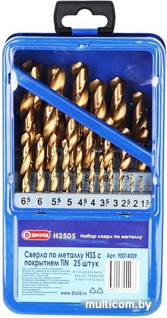 Набор сверл ДИОЛД Н 2505 90014009 (25шт)