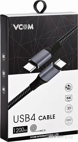 Кабель VCOM CU540M-1.2M USB4 - USB4 (1.2 м, черный)
