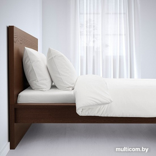 Кровать Ikea Мальм 200x90 (коричневый ясень, Лонсет) 992.278.77