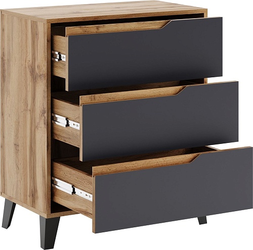 Комод ЭлиГард Eyva 3S (дуб вотан/графит)