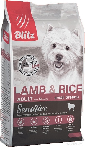 Blitz Pets Sensitive Adult Small Breeds Lamb & Rice 4205 (500 г)