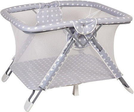 Игровой манеж Polini Kids Comfort Звезды (белый/серый)