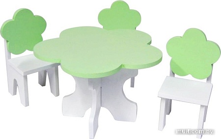 Мебель для кукольного домика Paremo Стол и стулья Цветок PFD120-46