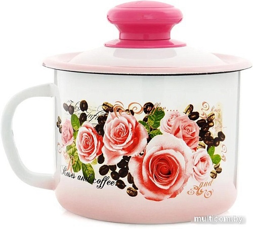Чашка Эстет Розы и кофе ЭТ-71607 (с крышкой)