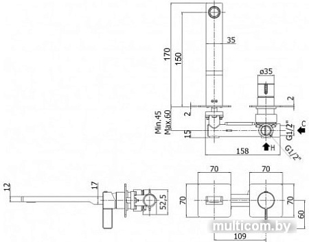 Смеситель Paffoni Rock RO104CR70