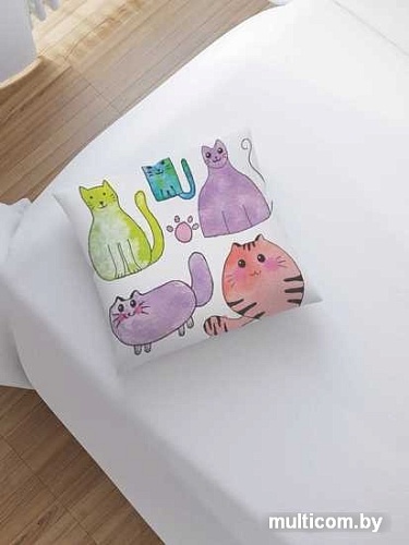 Чехол на подушку JoyArty Хвостатые коты sl_32808