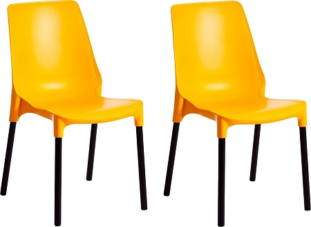 Стул TetChair Genius металл/пластик (2шт, желтый/черные ножки)