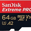 Карта памяти SanDisk Extreme PRO SDSQXCY-064G-GN6MA microSDXC 64GB (с адаптером)
