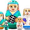 Развивающая игра Брестская Матрешка Подарки врачу и медсестре (набор 5 шт)