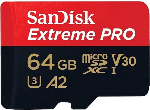 Карта памяти SanDisk Extreme PRO SDSQXCY-064G-GN6MA microSDXC 64GB (с адаптером)