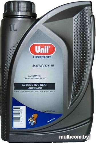 Трансмиссионное масло Unil Matic DX III 1л