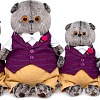 Классическая игрушка BUDI BASA Collection Басик в бордовом жилете с розочкой Ks19-178 (19 см)