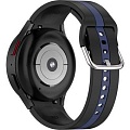 Ремешок Rumi Sport Line силиконовый для Samsung Galaxy Watch4/5 (20 мм, черный/синий)