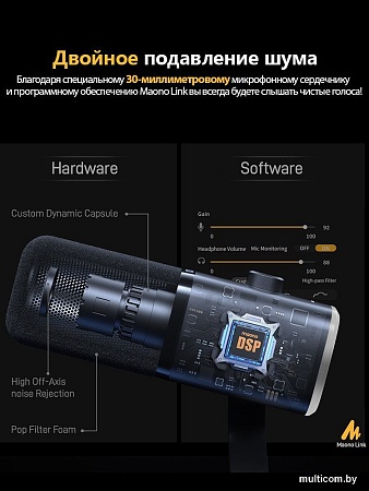 Проводной микрофон Maono PD100X (черный)