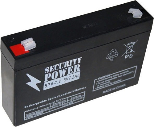 Аккумулятор для ИБП Security Power SP 6-7.2 F1 (6В/7.2 А·ч)