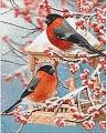 Алмазная мозаика Wizardi Красные снегири WD3043