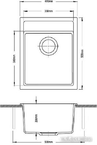 Кухонная мойка Longran Ultra ULS400.500 (арена)