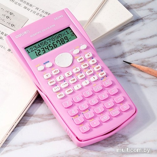Инженерный калькулятор Deli D82MS (розовый)