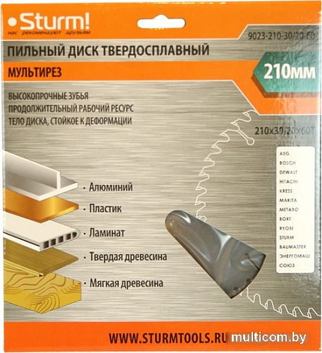 Пильный диск Sturm 9023-210-30/20-60T