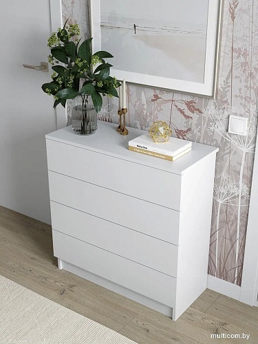 Комод Горизонт Нео 760 4 ящика (белый)