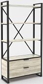 Стеллаж Hype Mebel Стандарт Люкс 50x200 (черный/древесина белая)