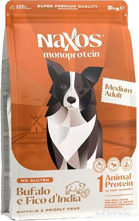 Сухой корм для собак Adragna Naxos Medium Adult Буйвол с Опунцией 3 кг