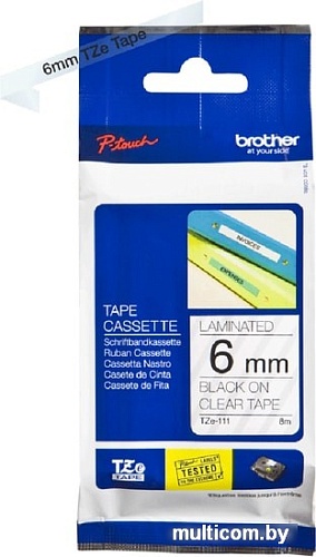 Картридж-лента для термопринтера Brother TZe-111 (6 мм, 8 м)