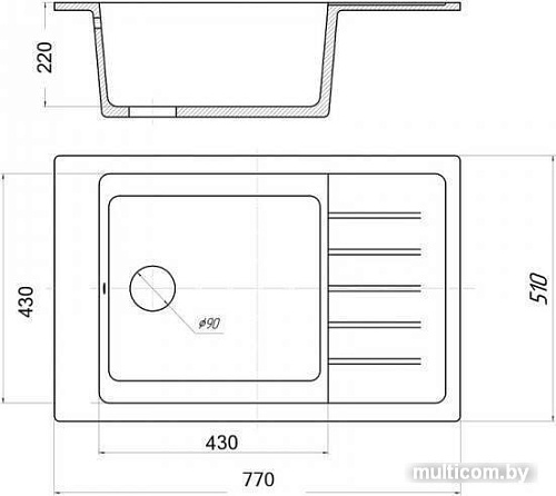 Кухонная мойка Wisent WP780-28 (белый)