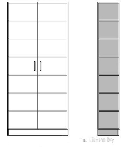 Шкаф распашной Макс Стайл Kart 18 Egger 219x100x42 20B4250 (серый пыльный U732 ST9)
