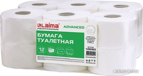 Туалетная бумага Laima Advanced 126093 (12 шт, белый)