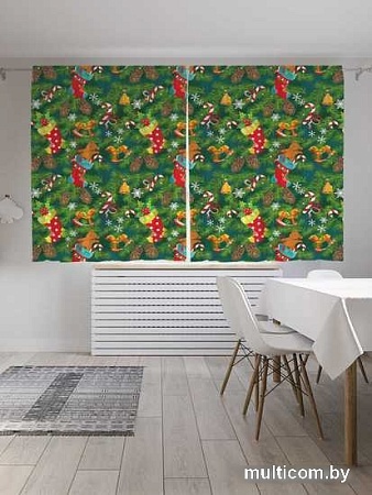 Комплект штор JoyArty Рождественские подарки для детей 1.45x1.8 м pox_37111 (2 шт)
