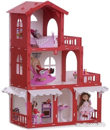 Krasatoys Дом Николь с мебелью 000288 (белый/красный)