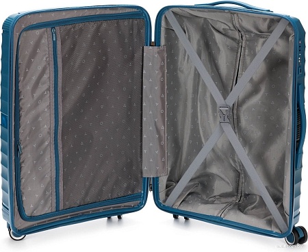 Чемодан-спиннер Torber Nevo T2207M (синий)