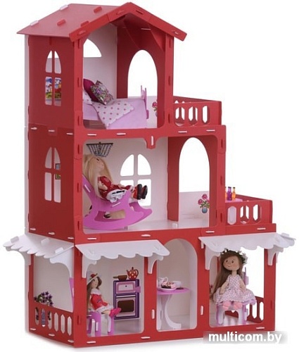 Krasatoys Дом Николь с мебелью 000288 (белый/красный)