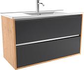 ЗОВ Тумба с умывальником Женева 100 (дуб/черный)